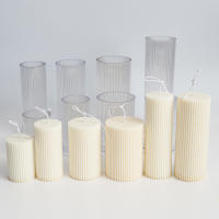 Molde De Vela Cilíndrica Para DIY Con Rayas Plástico Duradero Y Fácil De Librar Para La Fabricación De Velas De Forma Cilíndrica Y Topo Plano - details 6