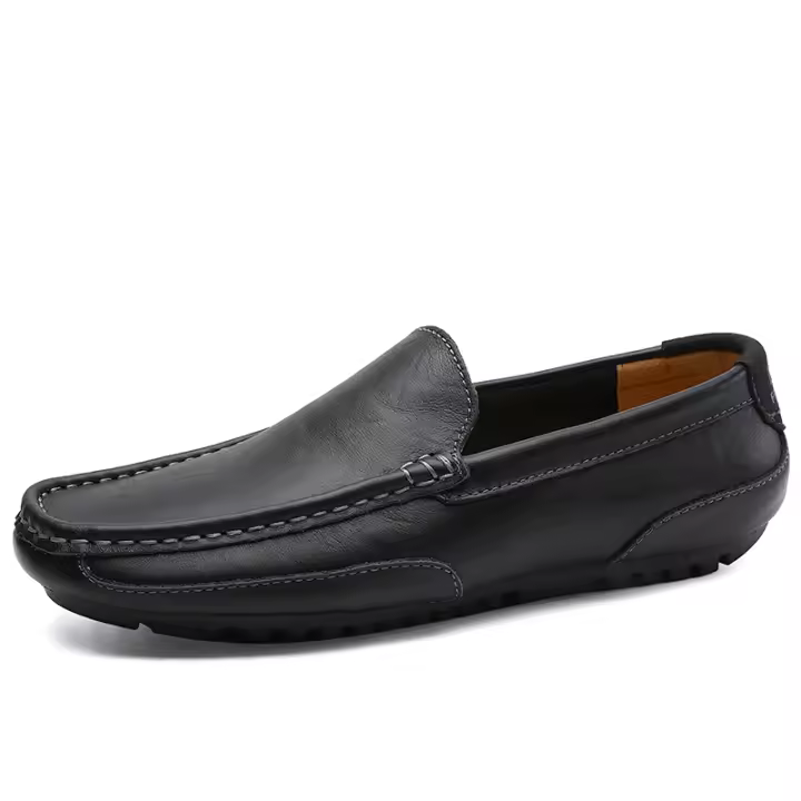 Zapatos De Cuero Para Hombre Moda Lujo 2024 Casuales Slip on Formal Mocasines Italianos Negros Zapatos Para Conducir Y Zapatillas - 1