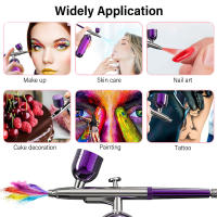 Kit De Pistoleta Aire Airebrush Para Uñas Con Compresor Portátil Pintura De Uñas Y Artesanías Herramienta De Belleza Multifuncional Recargable Metal - details 8