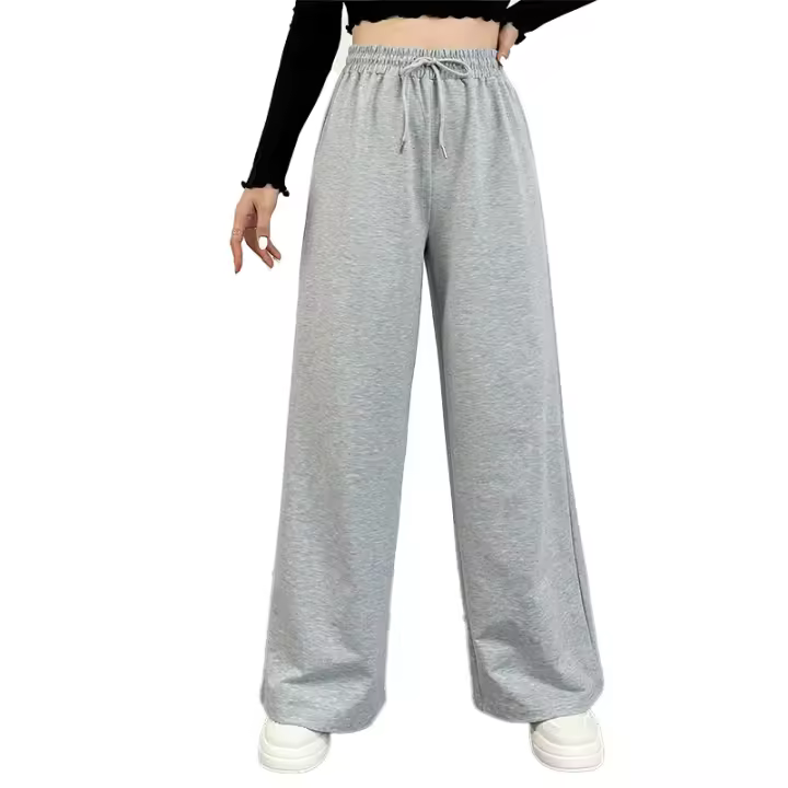Nuevos Pantalones Anchos Para Mujer Pantalones Rectos Fitness Casual De Viaje Basicos De Pierna Larga Suelta Todo El Año Talla Medio Polyester - 1