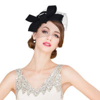 Fascinador De Lana Blanca Para Mujer Con Velo Y Lazo Elegante Para Bodas Y Fiesta De Té Cumpleaños Y Corrida Sombrero De Church Derby - details 5