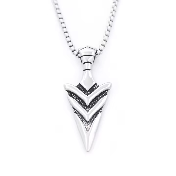 Collar De Punta De Flecha Punk Vintage En Acero Inoxidable Para Hombres Joyería Moda Simplicidad Amuleto Regalo Hip Hop - 1