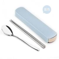 Juego De Utensilios De Acero Inoxidable 4 Piezas Cuchillo Tenedor Cuchara Y Palillos Con Estuche De Almacenamiento Para Camping Viajes Y Viajes - details 5