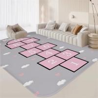 Alfombra De Entrada Con Estampado De Hopscotch De Dibujos Animados Lavable Antideslizante Para Sala De Estar Cocina Y Toilette - details 12