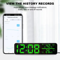 Sensor De Temperatura Y Humedad WiFi Tuya Con Alarma De Tiempo Y Espejo LED Para Decoración De Sala De Estar Pantalla De LED Material ABS - details 6