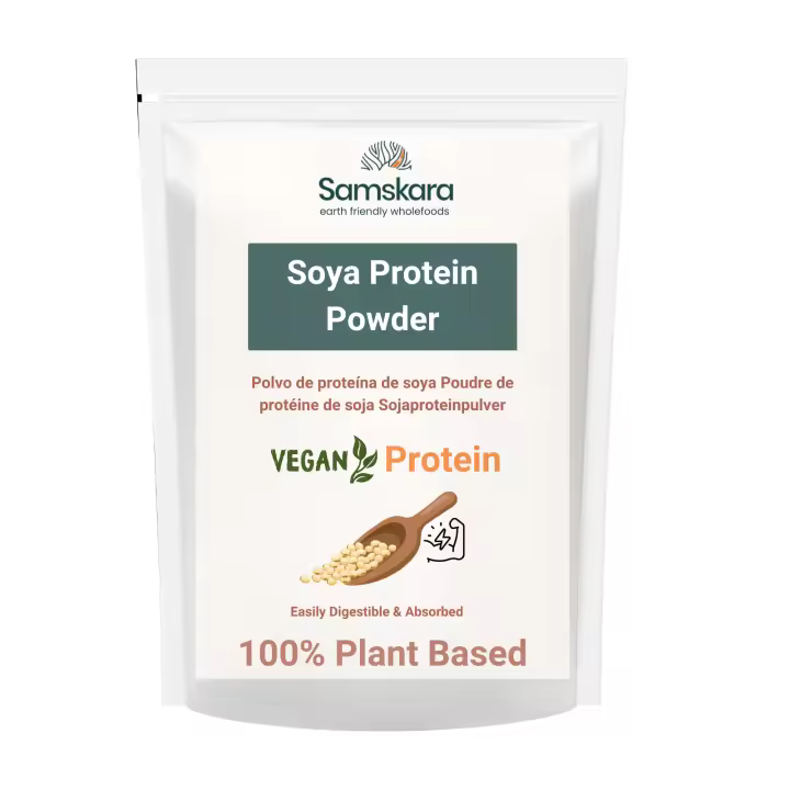 Polvo de Proteína de Soya  100% Natural  Proteína Vegetal Completa y Concentrada + Alto Contenido de Proteína + Perfecto para Dietas Veganas y Cocina  Samskara Tribe  500g - 1