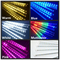 Luces De Cadena Solares LED De Show De Meteoros Guirnalda De Hadas Para Decoración De Navidad Árbol De Navidad Jardín Exterior 8 Tubos 30/50cm - details 9