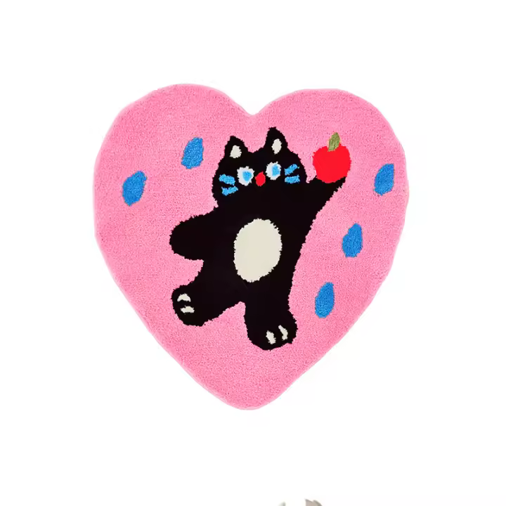 Alfombra absorbente para baño con forma de Gato, antideslizante, with Diseño de dopamine Rose - 1