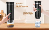 Cafetera eléctrica portátil, cafetera para automóvil para viajes y campamentos, cafetera que funciona con baterías compatible con café molido y cápsulas, color negro - details 7