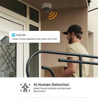 FOSCAM D2EP - Cámara IP Seguridad POE antivandálica IK10, slot Micro SD,2,0Mpx HD 1080p, AI Detección Humana blanca - details 1