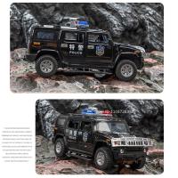Modelo De Vehículo Todoterreno H2 a Escala 1:24 Con Sonido Luz Puertas Abiertas Absorción De Choque Para Niños Juguetes De Aleación De Metal Regalos - details 17