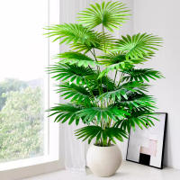 Planta Artificial De Palma Tropical Grande 60-105cm (37.2 Pulgadas) Hoja De Ventilador Decoración Para Oficina Y Hogar - details 0