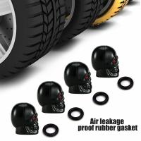 AUTCOAT 4Pcs/set Tapones De Válvula De Neumáticos Estilo Calavera Universal Para Coche Moto Bicicleta Material Plástico + Cobre Antióxido - details 9