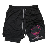 Shorts Deportivos Para Hombre Con Ropa Interior De Compresión Y Bolsillo Para Teléfono Móvil Y Anillo Para Toalla 2 En 1 Para Gimnasio Y Correr - details 17