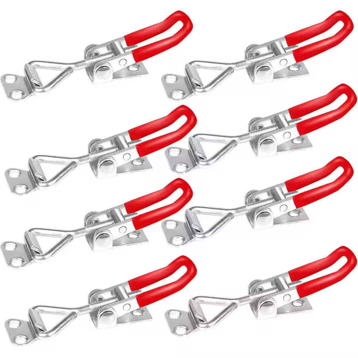 Juego de 8 candados GH-4001 con clip y capacidad de sujeción de 100 kg/220 lb. Clip ajustable para asegurar y apretar. - 1