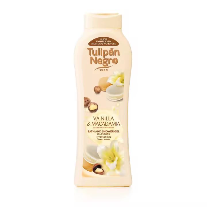 Gel de Baño Tulipán Negro Vainilla y Nueces de Macadamia - Hidratación y aroma a vainilla para tu piel - Marca: Briseis - 1