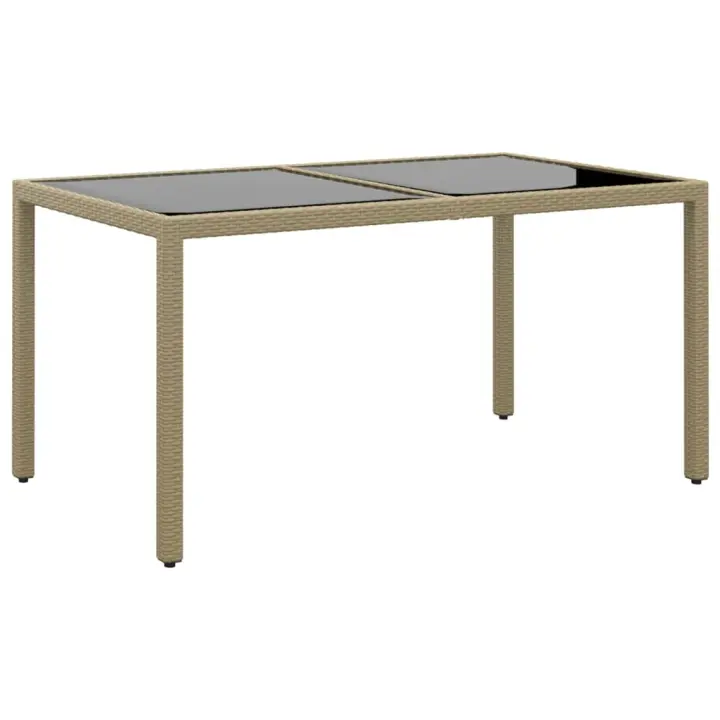 Mesa Jardín Vidrio Plantilladas de Colores beige 150x90x75 cm - 1