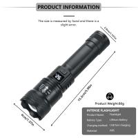 Linterna Telescopio LED Potente 9900LM Recargable USB Con Pantalla De Batería Luz Exterior Para Camping Pesca - details 2
