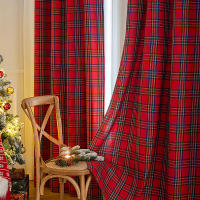 Cortinas De Navidad a Cuadros Térmicas Y Antipolvo Con Anillos Para Ventanas Cortina Negra Para Dormitorio Y Sala De Estar - details 6