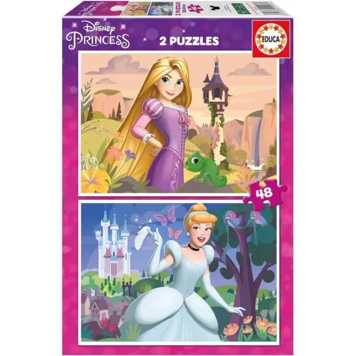 PUZZLE 2 X 48 PIEZAS PRINCESAS DISNEY DE EDUCA - 1