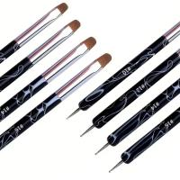 Kit De Pinceles Y Rotuladores Para Arte De Uñas Doble Finalidad Herramientas Profesionales Para Manicura Y Diseño De Uñas Francés - details 6