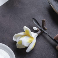 Soporte De Incienso De Magnolia Hecho a Mano En Cerámica Elegante Decoración Para El Hogar Uso Con Incienso De Palillo - details 3