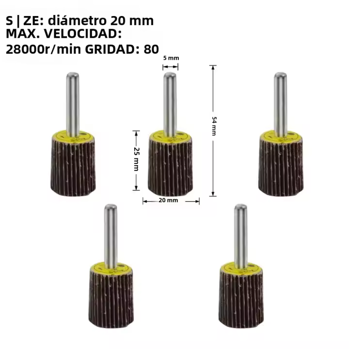 5pcs Disco De Engrazamiento Con Pelota De Arena 80Grit 16-40mm Herramienta Abrosiva Para Taladrar Y Mezclar Madera - 1