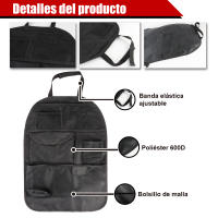 Bolsa organizadora para asiento de coche con múltiples bolsillos – Plegable, fácil de instalar, ideal para viajes largos y organización del automóvil - details 2