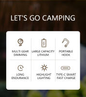 Lámpara De Camping Con Iluminación Amplia Y Luz De Ambiente Cargable Por Tipo-C Lámpara Portátil Para Exteriores Y Viajes - details 1