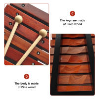 Xilofón De Madera Con 8 Notas Instrumento Musical De Percusión Incluye 2 Palillos De Madera Birch Y Pine Tamaño Compacto - details 4