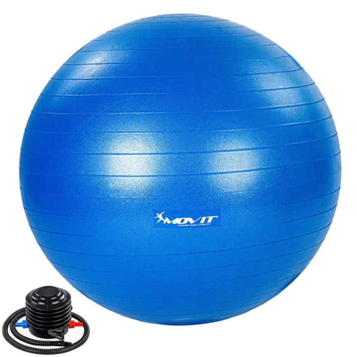 MOVIT® Fitball con bomba de pie, pelota de fitness, balón suizo - 1