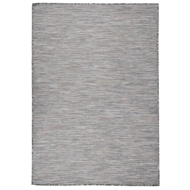 vidaXL Alfombra de exterior de tejido plano marrón y azul 160x230 cm - 1
