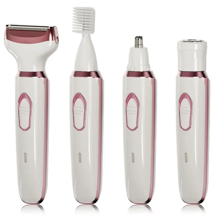 Cepillo De Afeitar Eléctrico Recargable 4 En 1 Para Mujer - Cara Nariz Piernas Axilas Bikini Kit De Aseo Sin Dolor Uso Seco Y Húmedo - 1