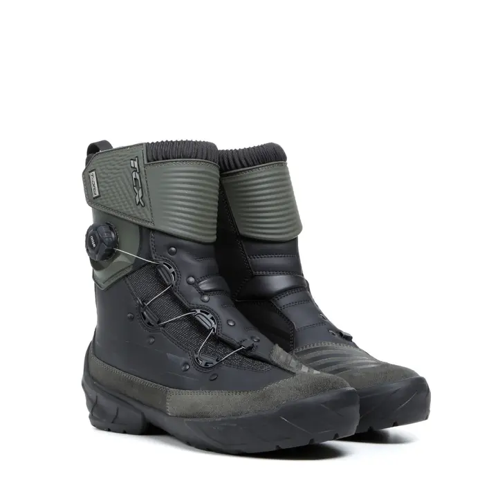BOTA MOTO TIPO TRAIL CAÑA BAJA TCX INFINITY 3 MID WP BLACK/MILITARY-GREEN - 1