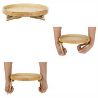 Tableta De Sofá En Madera Natural Clip-On Para Apoyar Bebidas Y Snacks Accesorio Práctico Para El Salón Compatible Con Control Remoto - details 7