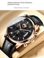 Reloj De Pulsera Para Hombre Automático Resistente Al Agua Con Luminiscencia Y Calendaría Reloj De Cuarzo Moda Casual Con Correa De Cuero Display Analógico-Digital - details 9