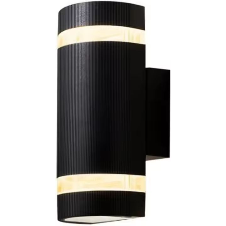 Aplique LED de pared para exterior, Agua resistant IP65, Modern, de 3000 K Aluminio, ideal para Jardín, Garaje, patio, entrada, iluminación exterior, luz Cálida Negra (21 × 10 × 10 cm) - 1