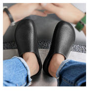 Zapatillas De Verano Para Hombre Con Capa De Dedo Antideslizantes Impermeables Cómodas Y Transpirables Sandalias Planas De Trabajo En Color Sólido Para Cocinero - details 10
