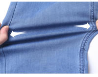 Nuevos Jeans De Seda Y Algodón Para Hombres Azul Recto Con Estiramiento Pantalones De Negocios Casuales Ligeros Para Primavera Y Verano - details 4