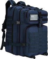 Mochila Táctica Militar 50L Impermeable AZUL con 2 Parches de Velcro - Marca Generica - details 0