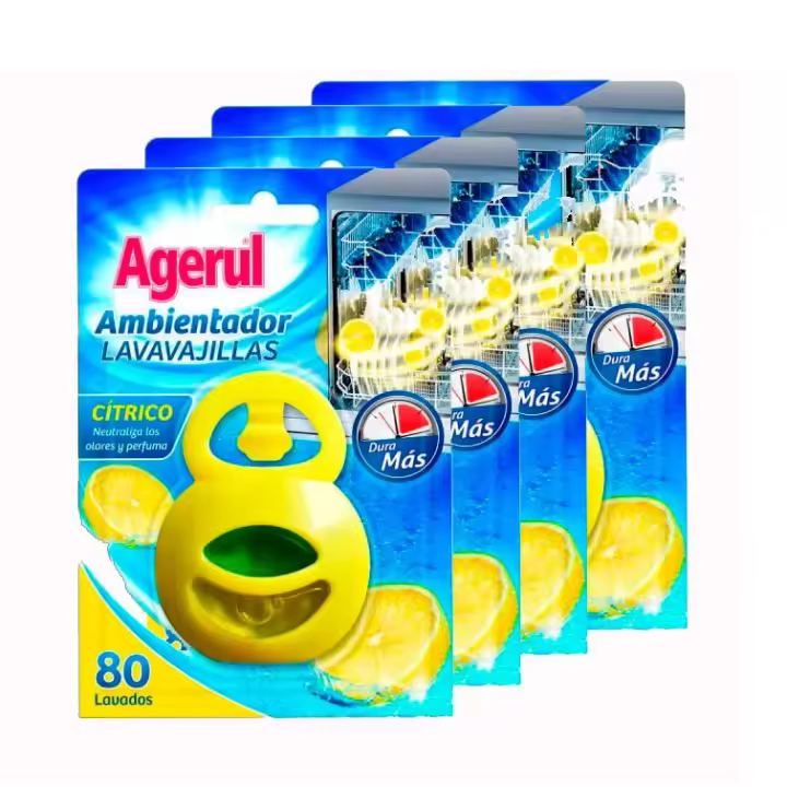 Ambientador para lavavajillas aroma cítrico de Agerul 80 lavados. Pack 4 uds - 1