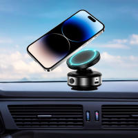 Soporte De Teléfono Magnético Para Coche Con Lectura GPS Y Carga Inalámbrica 360° Giratorio Compatible Con iPhone 15 14 13 Huawei Bracket De Vidrio Para Tablero - details 0