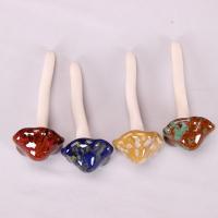 Juego De 4 Decoraciones De Jardín Coloridas En Cerámica Sombreros De Hongo Realistas No Desvanecientes Escultura De Toadstool - details 5
