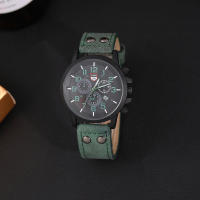 Set De 4 Relojes Deportivos Para Hombre Moda Negocios Cuarzo Pulsera De Cuero Marrón Reloj Casual Para Varones - details 3