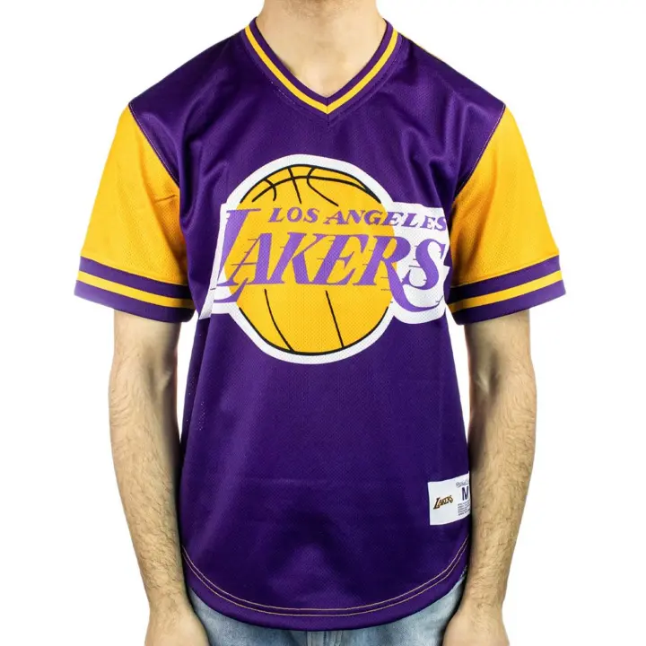 Camiseta Equipación Mitchell and Ness Jumbotron 3.0 Mnesh V-Neck Los Angeles Lakers Multi TMPL5118-LALYYPPPMTWH - 1