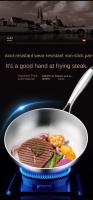Sartén De Frying Pan De Acero Inoxidable 316 Antiadherente Para Estufa De Gas Y Cocinador Inducción Cocina Ecológica 28cm - details 6
