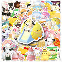 Pegatinas Sanrio De Comida Divertida 10/30/50pcs Hello Kitty Kuromi My Melody Dibujos Animados Kawaii Juguete De Pegatinas Para Niños - details 3