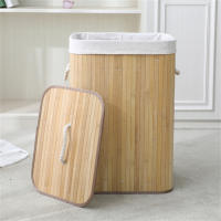 Cesto para la ropa sucia BAMBU , con tapa,  plegable, para lavandería, dormitorio y baño,Colada Cube compartimented Plegable Laundry with Asa de Cuerda Cesta de Almacenamiento Organizador Cubierta Bolsa - details 2