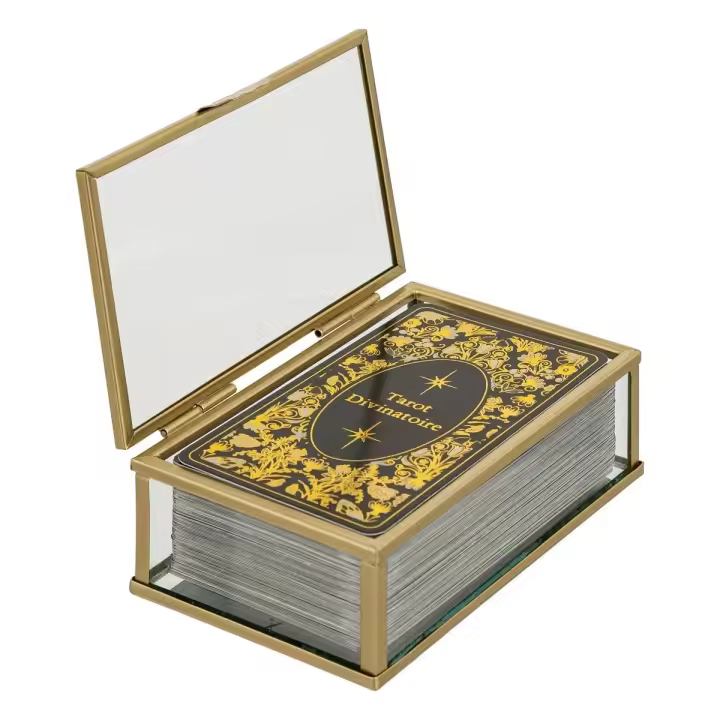 XOCOTŌ® "Tarot Aurum" Baraja de Cartas del Tarot en Joyero de Cristal  Tarot Divinatorio "Aurum" con Caja de Cristal  Ideal para Lecturas Espirituales - XOCOTO · Tu Hogar, Cleverly Simple - 1