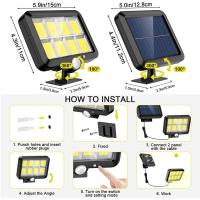 Lámpara Solar Exterior 160LED Con Iluminación De Pared Dividida Impermeable Para Decoración De Jardín Seguridad De Calle Emergencia Moderna ABS Solar - details 7